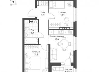 Продается 2-комнатная квартира, 47.3 м2, Екатеринбург