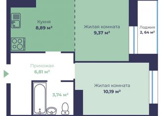 Продаю двухкомнатную квартиру, 40.3 м2, посёлок городского типа Сокол