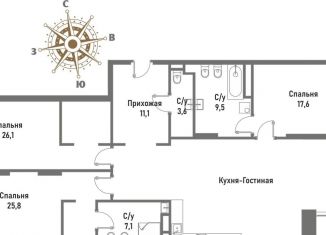 Продажа 4-ком. квартиры, 150.5 м2, Москва, улица Матросская Тишина, 12, ВАО