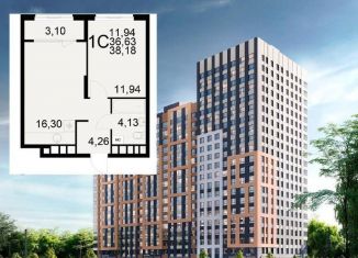 1-ком. квартира на продажу, 38.2 м2, Рязанская область