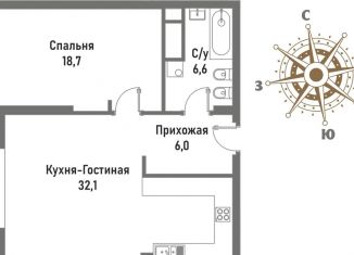 2-комнатная квартира на продажу, 63.4 м2, Москва, ВАО, улица Матросская Тишина, 12