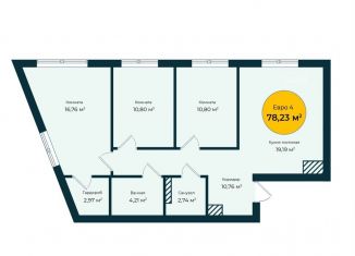 Продам 4-ком. квартиру, 78.2 м2, Тюменская область, Лесопарковая улица, 1к1