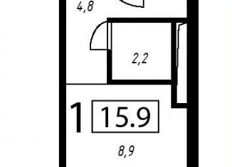 1-комнатная квартира на продажу, 15.9 м2, Москва, Жигулёвская улица, 4к1