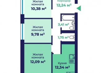 Продажа 3-комнатной квартиры, 63.8 м2, Ярославль, Фрунзенский район