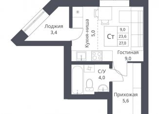 Продается квартира студия, 27 м2, Новосибирск, метро Заельцовская, улица Декоративный Питомник, 8