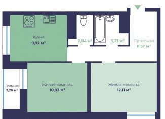 Продам 2-комнатную квартиру, 47.9 м2, Ярославль