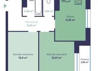 Продам 2-ком. квартиру, 52.4 м2, Ярославль