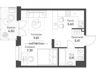 Продается двухкомнатная квартира, 33.7 м2, Казань, Ново-Савиновский район, улица Гаврилова, 5Бк1