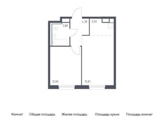 Продаю 1-ком. квартиру, 39.6 м2, Мурино