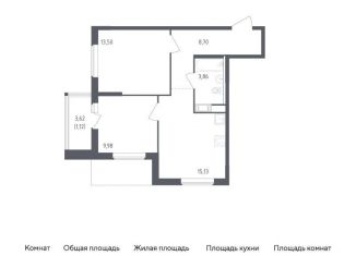 Продается двухкомнатная квартира, 52.3 м2, деревня Новосаратовка, улица Первых, 8к1