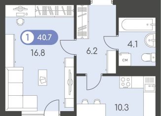 Продам однокомнатную квартиру, 40.7 м2, Ижевск, Индустриальный район