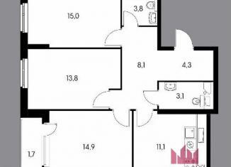 Продаю 3-ком. квартиру, 75.7 м2, Московская область, Сосновая улица, 1к5