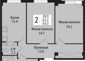 Продам 2-ком. квартиру, 62.5 м2, Ленинградская область, Севастопольская улица, 2к1