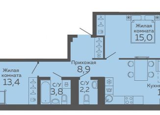 Продается 2-комнатная квартира, 63.8 м2, Свердловская область