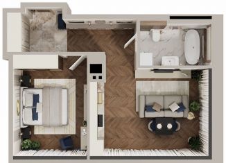 1-ком. квартира на продажу, 50.5 м2, Республика Башкортостан, улица Аксакова, 14