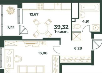 Продается 1-ком. квартира, 39.3 м2, Республика Башкортостан