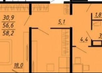 Продается 2-ком. квартира, 58.2 м2, Воронеж