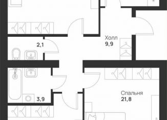 Продажа трехкомнатной квартиры, 91.9 м2, Тула, улица Героев России, 6