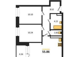 Продам 2-комнатную квартиру, 55.9 м2, Воронеж, Электросигнальная улица, 9Ак1