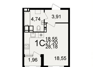Квартира на продажу студия, 28.2 м2, Тула