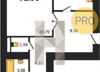 Продам 2-комнатную квартиру, 72.9 м2, Воронеж, переулок Здоровья, 90Г/1к1