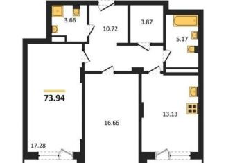 Продаю 2-ком. квартиру, 73.9 м2, Воронеж, Электросигнальная улица, 9Ак1