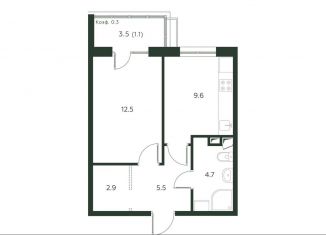 Продается однокомнатная квартира, 36.3 м2, деревня Лобаново, Новая улица