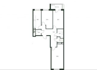 Продам трехкомнатную квартиру, 73.8 м2, деревня Лобаново