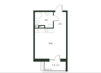 Продажа квартиры студии, 27.6 м2, Московская область