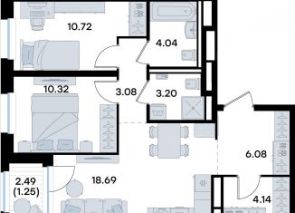 Продается 2-ком. квартира, 61.5 м2, Татарстан