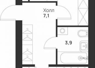 Продам однокомнатную квартиру, 52.2 м2, Тула, улица Героев России, 6