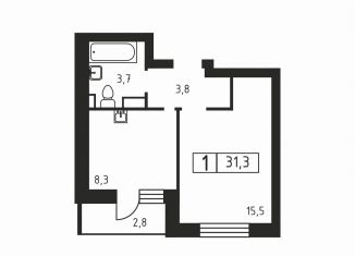 Продается однокомнатная квартира, 31.3 м2, деревня Скотное, Вересковая улица, 1к1