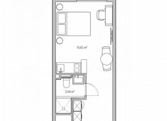 Однокомнатная квартира на продажу, 19.1 м2, Санкт-Петербург, муниципальный округ Волковское