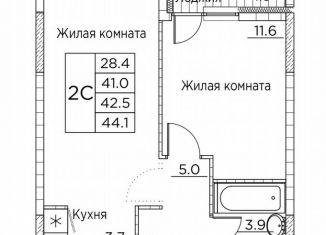 Продаю двухкомнатную квартиру, 44.1 м2, Владивосток, улица Расула Гамзатова, 7к3