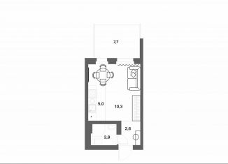 Продам квартиру студию, 23 м2, деревня Новое Девяткино