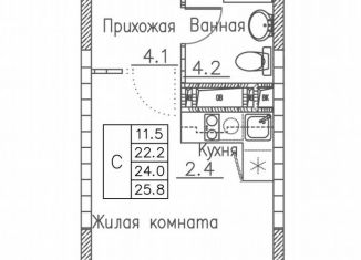 Продаю квартиру студию, 25.8 м2, Владивосток
