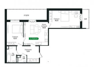Продаю 2-комнатную квартиру, 75.2 м2, Сертолово