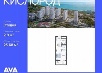 Продается квартира студия, 23.7 м2, Сочи, микрорайон Бытха, Ясногорская улица, 16/2к4