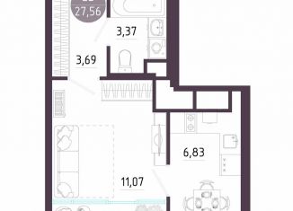 Продажа 1-ком. квартиры, 27.6 м2, Тула, Пряничная улица, 8