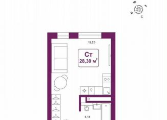 Продажа квартиры студии, 28.3 м2, деревня Дударева, улица Сергея Джанбровского, 25