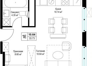 Продажа квартиры студии, 33.7 м2, деревня Сапроново, микрорайон Купелинка, 7, ЖК Эко Видное 2.0