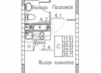 Продаю квартиру студию, 25.7 м2, Владивосток