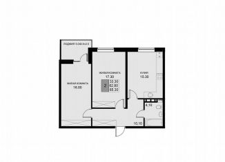 2-комнатная квартира на продажу, 65.3 м2, поселок Южный, Екатерининская улица, 7к1