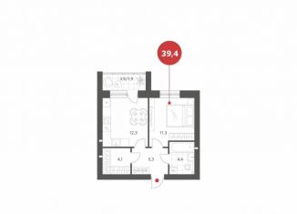 Продам 1-ком. квартиру, 39.4 м2, Берёзовский