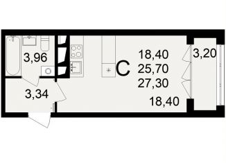 Квартира на продажу студия, 27.3 м2, Тула