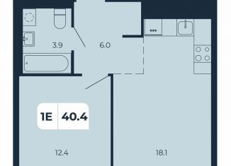 Продам 1-комнатную квартиру, 40.4 м2, поселок Верхнетемерницкий, Орбитальная улица, 16К