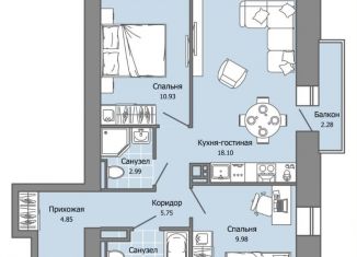 Продается 2-ком. квартира, 59.3 м2, Пермь, улица Дзержинского, 35А