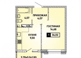 Продам 1-комнатную квартиру, 37 м2, Краснодар, улица Григория Булгакова, 10, микрорайон Достояние