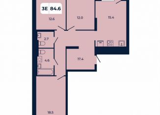 Продаю 3-комнатную квартиру, 84.6 м2, поселок Верхнетемерницкий