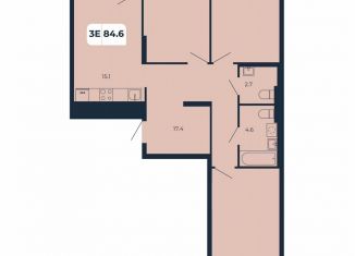 Продам 3-комнатную квартиру, 84.6 м2, поселок Верхнетемерницкий, Орбитальная улица, 16К